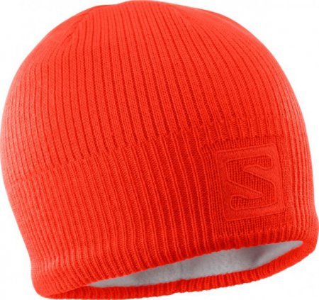Obrázek Pánská čepice SALOMON LOGO BEANIE Cherry Tomato/Valiant Poppy LC1140900 19/20